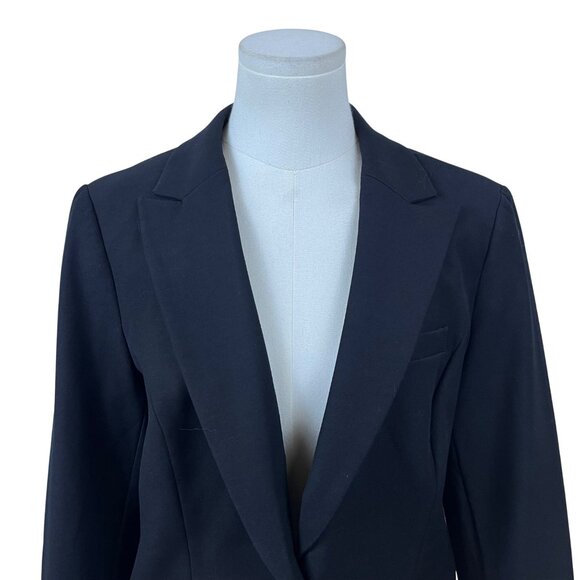 White House Black Market Women’s Black Blazer Button Front Jacket Size 14 - Picture 4 of 10
